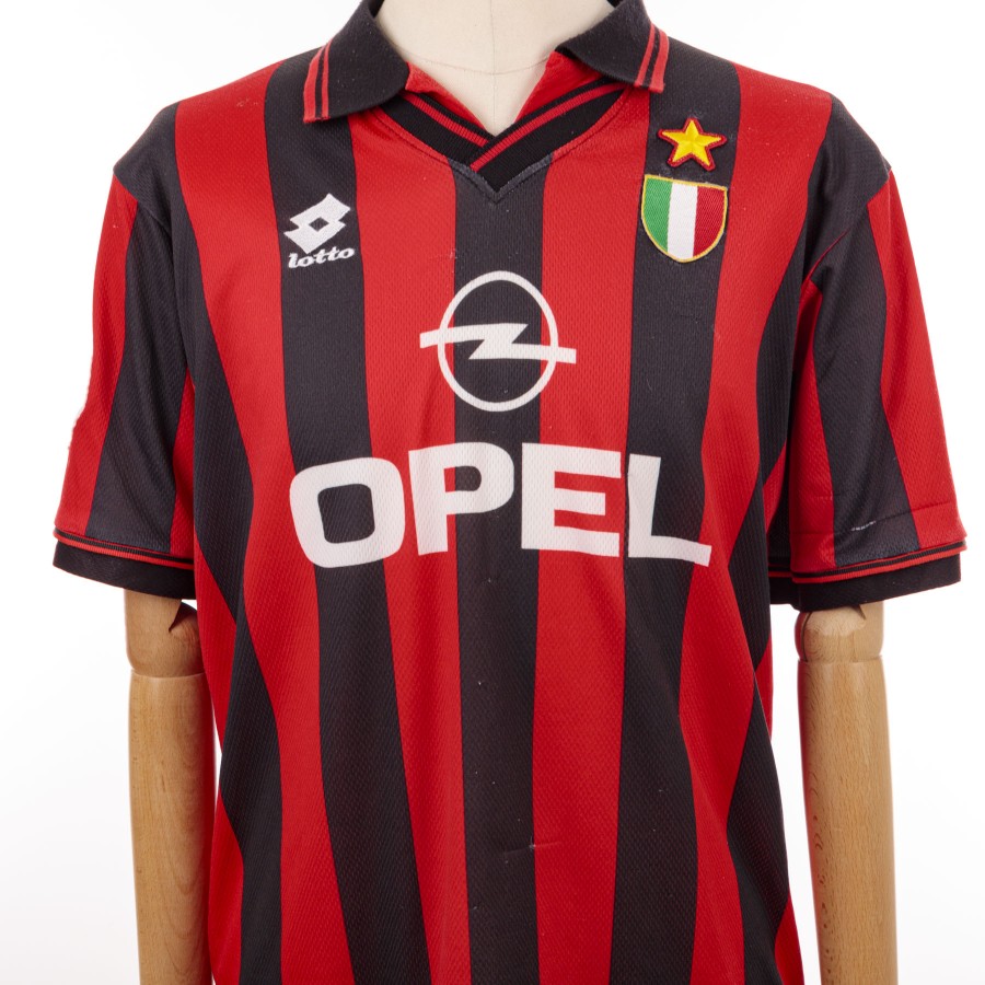 AC MILAN 1996-1997 HOME FOOTBALL SHIRT MAGLIA JERSEY LOTTO OPEL AUTHENTIC  ITALY