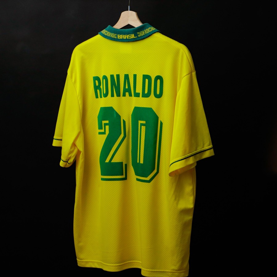 VTG Nike R9 Ronaldo Brazil Training Jersey Size XL Yellow Green